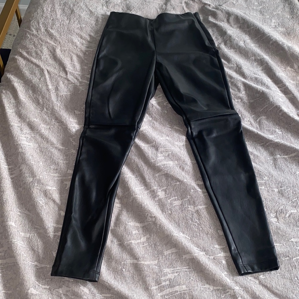 Faux leather pants
